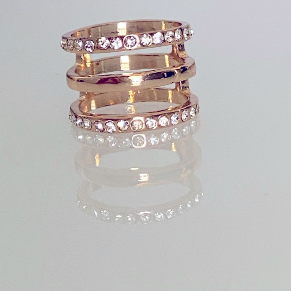 gold platted jewelry necklace, earrings, and rings - Picture 2 of 6